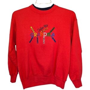 Vintage MCC Sportwear Teacher vibe Grandma Crayon Sweater Womans Medium